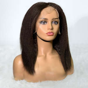 straight human hair wig model
