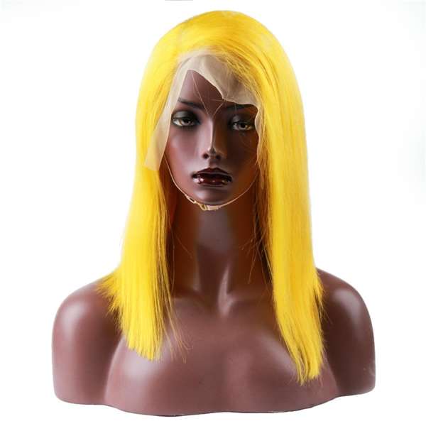 straight human hair wig model