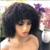 curly human hair wig model
